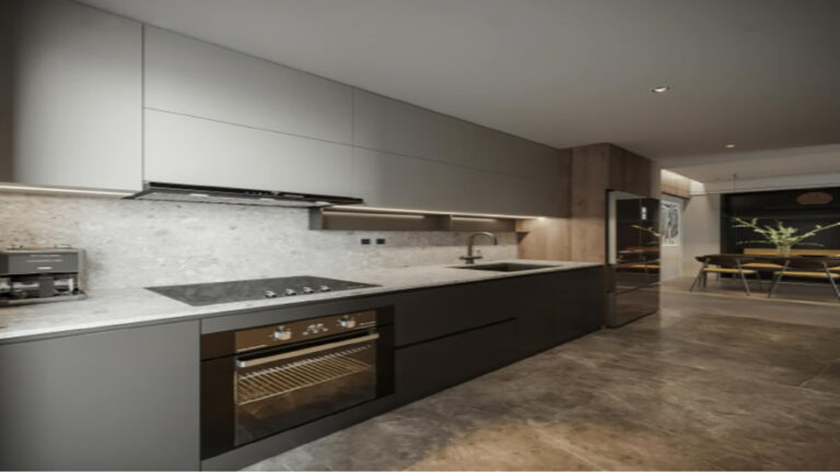 Hệ tủ gỗ với đường nét thẳng tối giản, chất liệu gỗ MDF kết hợp với hệ đèn led bắt kịp với xu hướng thiết kế hiện đại, trẻ trung nhất hiện nay