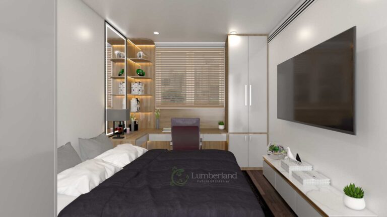 Góc làm việc đa chức năng, vừa có thể làm việc vừa có thể là nơi đọc sách, nơi để thữ giãn ngắm nhìn cảnh vật ngoài cửa sổ