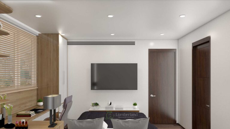 Tivi được thiết kế hiện đại, giảm bớt những sự dư thừa của sợi dây điện rườm rà mang đến vẻ đẹp đơn giản tinh tế