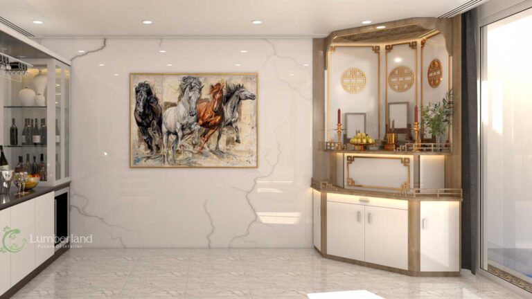 bàn thờ được thiết kế trang nghiêm